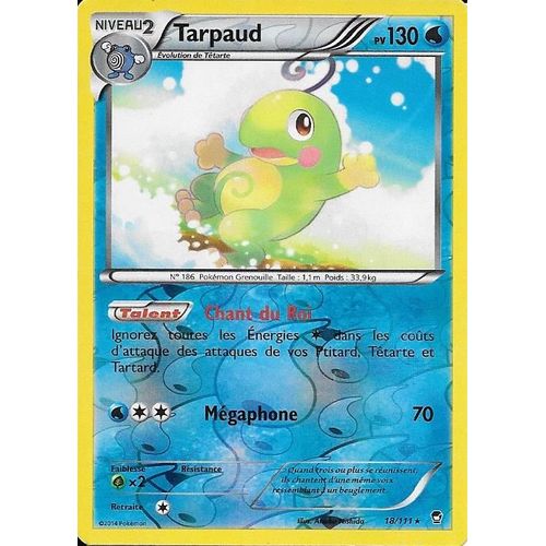 Carte Pokémon 18/111 Tarpaud 130 Pv Rare Xy03 Poings Furieux Neuf Fr