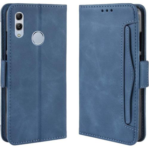 Étui P Smart 2019 , Pu Cuir Tpu Coque Intérieure Boucle Magnétique Étui À Rabat Fonction Support Fente Carte Intégrée Bo Tier Supplémentaire Fente Carte Pour Huawei P Smart 2019 - Bleu