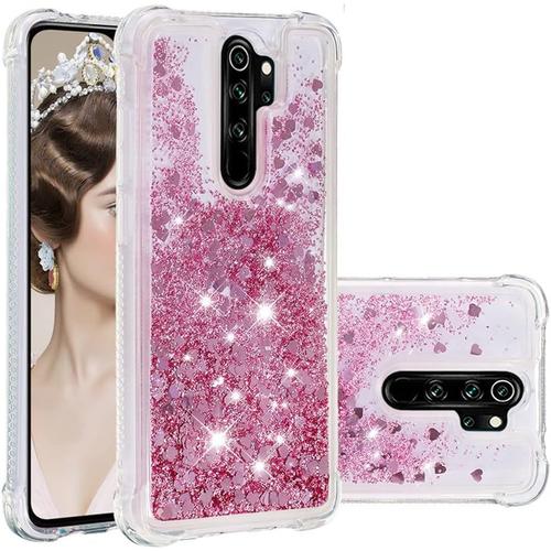 Compatible Avec Xiaomi Redmi Note 8 Pro Coque Liquide Cover Bling Briller Sparkle Floating Antichoc Protective Silicone Tpu Étui Housse Pour Redmi Note 8 Pro Tpu Love Rose Gold Ybwtls.