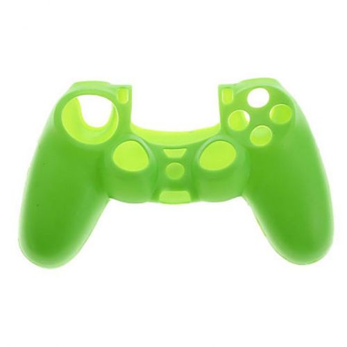 Etui De Protection En Silicone Et 2 Bouchons Pour Manette Ps4 Vert