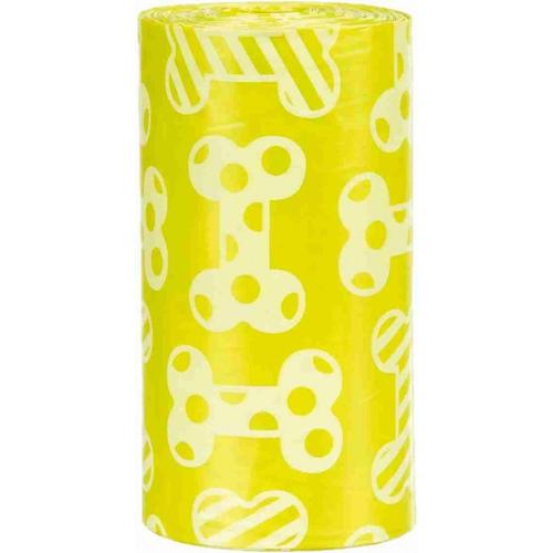 Dog Pick Up Sacs Ramasse Crottes Parfum Citron - M, 4 Rouleaux À 20 Sacs, Jaune