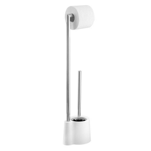 Ensemble WC sur pied - Avola - Chrome et plastique blanc WENKO