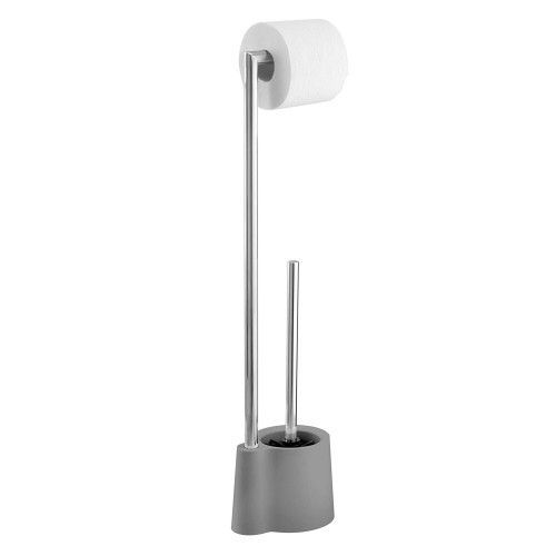 Ensemble WC sur pied - Avola - Chrome et plastique gris WENKO