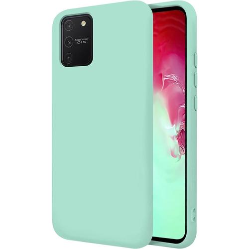 Coque Pour Samsung Galaxy S10 Lite Galaxy A91 6.7"" Étui Rigide Turquoise Silicone Liquide Premium Doux Doublure Intérieure En Microfibre Protège L'appareil Photo Antidérapant Résistant