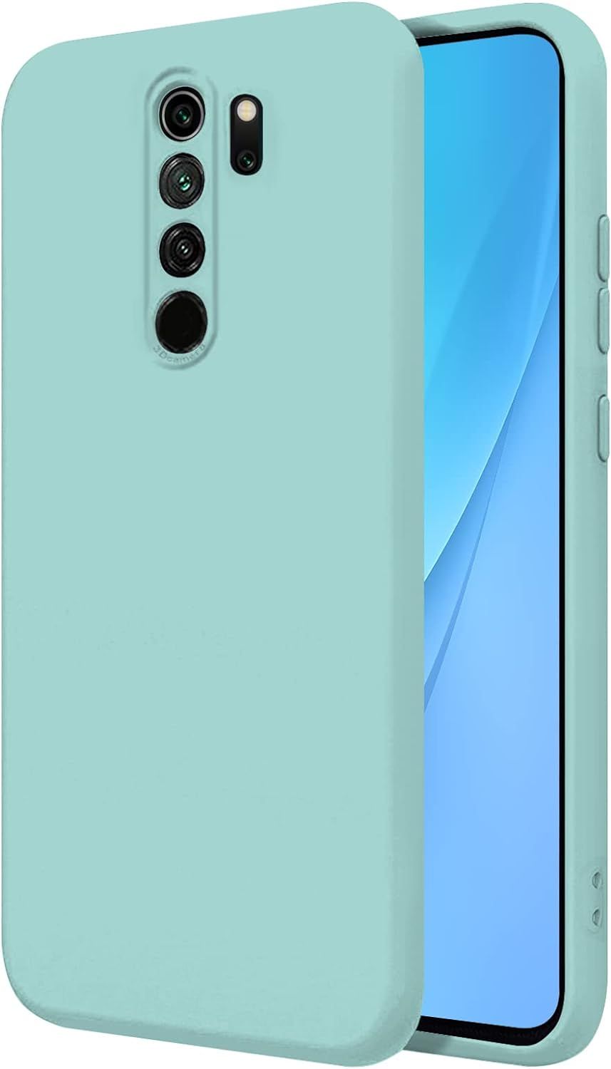 Coque Pour Xiaomi Redmi Note 8 Pro 6.53"" Étui Rigide Turquoise Silicone Liquide Premium Doux Doublure Intérieure Microfibre Protège Appareil Photo Antidérapant Résistant Saleté Rayures