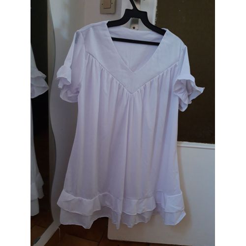 Robe Blanche Courte Manches Courtes Tm Neuve