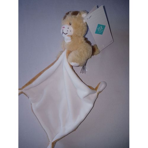 Doudou Bebe Tigre Chat Tex Baby Mouchoir Attache Tetine