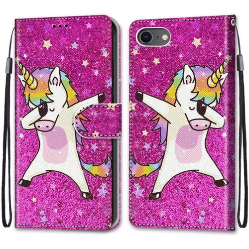 Coque En Pu Cuir Pour Apple Iphone 6/6s/7 Étui Flip Cover Clapet De Protection Portefeuille Avec Motif Cheval De Danse Housse Magnétique Étui À Rabat Antichoc Cover Apple Iphone 6/6s/7