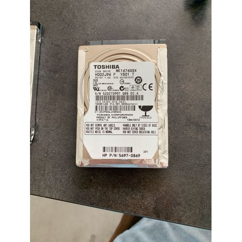 Toshiba MK1676GSX - Disque dur - 160 Go - interne - 2.5" - SATA 3Gb/s - 5400 tours/min - mémoire tampon : 8 Mo