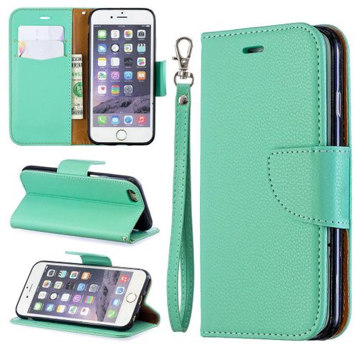 Apple Iphone 6 6s Coque, Saturcase Litchi Pu Cuir Magnétique Flip Portefeuille Support Porte-Carte Protecteur Coque Housse Étui Avec Dragonne Pour Apple Iphone 6 6s (Vert)