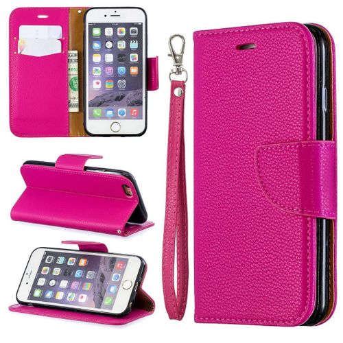 Apple Iphone 6 6s Coque, Saturcase Litchi Pu Cuir Magnétique Flip Portefeuille Support Porte-Carte Protecteur Coque Housse Étui Avec Dragonne Pour Apple Iphone 6 6s (Rose)