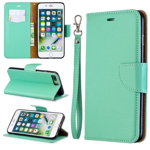 Apple Iphone 7 Plus / 8 Plus Coque, Saturcase Litchi Pu Cuir Magnétique Flip Portefeuille Support Porte-Carte Protecteur Coque Housse Étui Avec Dragonne Pour Apple Iphone 7 Plus / 8 Plus (Vert)