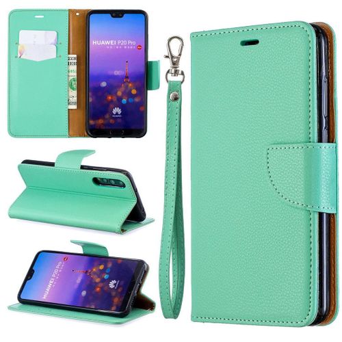 Huawei P20 Pro Coque, Saturcase Litchi Pu Cuir Magnétique Flip Portefeuille Support Porte-Carte Protecteur Coque Housse Étui Avec Dragonne Pour Huawei P20 Pro (Vert)