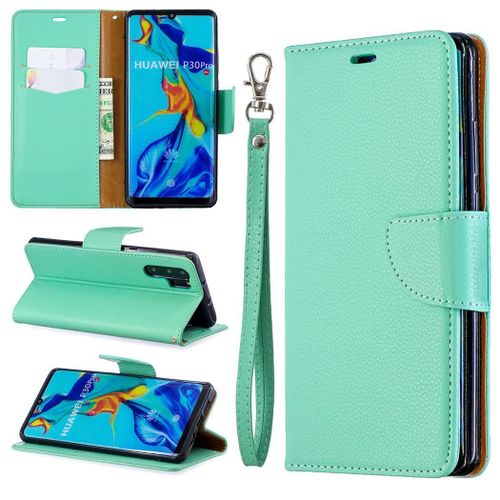 Huawei P30 Pro Coque, Saturcase Litchi Pu Cuir Magnétique Flip Portefeuille Support Porte-Carte Protecteur Coque Housse Étui Avec Dragonne Pour Huawei P30 Pro (Vert)