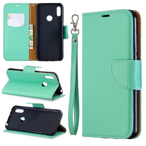 Huawei Y6 2019 Coque, Saturcase Litchi Pu Cuir Magnétique Flip Portefeuille Support Porte-Carte Protecteur Coque Housse Étui Avec Dragonne Pour Huawei Y6 2019 / Y6 Prime 2019 / Y6 Pro 2019 (Vert)
