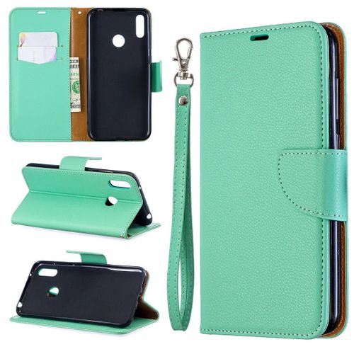Huawei Y7 2019 Coque, Saturcase Litchi Pu Cuir Magnétique Flip Portefeuille Support Porte-Carte Protecteur Coque Housse Étui Avec Dragonne Pour Huawei Y7 2019 / Y7 Prime 2019 / Y7 Pro 2019 (Vert)