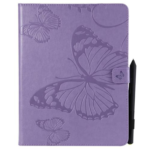 Saturcase Coque Pour Apple Ipad 2 3 4, Papillon Gaufrage Pu Cuir Magnétique Flip Portefeuille Support Porte-Carte Protecteur Coque Housse Étui Pour Apple Ipad 2 3 4 (Violet)