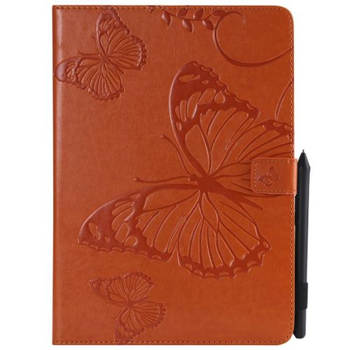 Saturcase Coque Pour Apple Ipad Pro 9.7 2016, Papillon Gaufrage Pu Cuir Magnétique Flip Portefeuille Support Porte-Carte Protecteur Coque Housse Étui Pour Apple Ipad Pro 9.7 2016 (Orange)