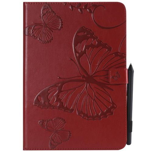 Saturcase Coque Pour Samsung Galaxy Tab A 9.7, Papillon Pu Cuir Magnétique Flip Portefeuille Support Porte-Carte Protecteur Coque Housse Étui Pour Samsung Galaxy Tab A 9.7 Sm-T550 T555 (Rouge)