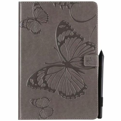 Saturcase Coque Pour Samsung Galaxy Tab S4 10.5, Papillon Pu Cuir Magnétique Flip Portefeuille Support Porte-Carte Protecteur Coque Housse Étui Pour Samsung Galaxy Tab S4 10.5 Sm-T830 T835 (Gris)