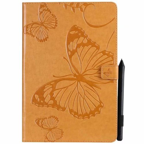 Saturcase Coque Pour Samsung Galaxy Tab S4 10.5, Papillon Pu Cuir Magnétique Flip Portefeuille Support Porte-Carte Protecteur Coque Housse Étui Pour Samsung Galaxy Tab S4 10.5 Sm-T830 T835 (Jaune)