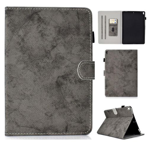 Apple Ipad Pro 10.5 2017 Housse, Saturcase Style Rétro Pu Cuir Magnétique Flip Portefeuille Support Porte-Carte Protecteur Coque Housse Étui Pour Apple Ipad Pro 10.5 2017 (Gris)