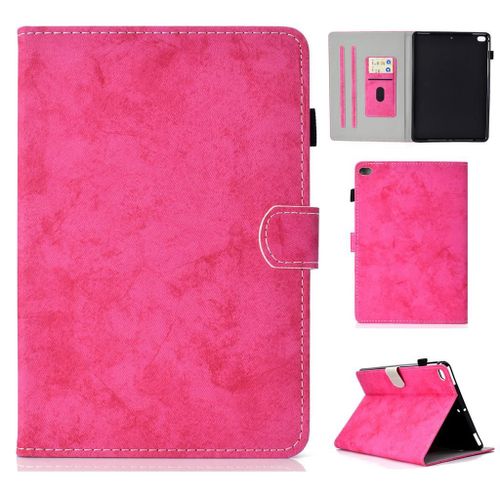 Apple Ipad Air / Air 2 Housse, Saturcase Style Rétro Pu Cuir Magnétique Flip Portefeuille Support Porte-Carte Protecteur Coque Housse Étui Pour Apple Ipad Air / Air 2 (Rose)