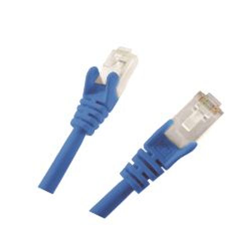 M-CAB - Cordon de raccordement - RJ-45 (M) pour RJ-45 (M) - 50 cm - SFTP - CAT 6 - bleu