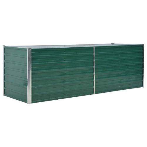Vidaxl Lit Surélevé De Jardin Acier Galvanisé 240x80x77 Cm Vert