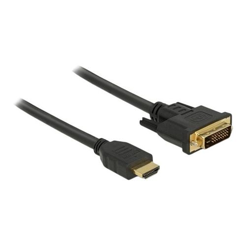 Delock - Câble adaptateur - HDMI mâle pour DVI-D mâle - 1.5 m - triple blindage - noir - vis moletées