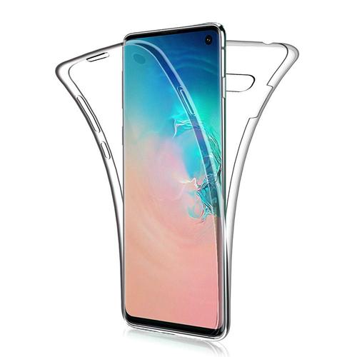 Coque Avant Et Arrière Silicone Pour Samsung Galaxy S10 6.1" 360° Protection Intégrale - Transparent