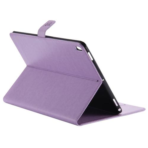 Saturcase Coque Pour Apple Ipad Pro 10.5 2017, Arbre À Chat Gaufrage Pu Cuir Magnétique Flip Portefeuille Support Porte-Carte Protecteur Coque Housse Étui Pour Apple Ipad Pro 10.5 2017 (Violet)