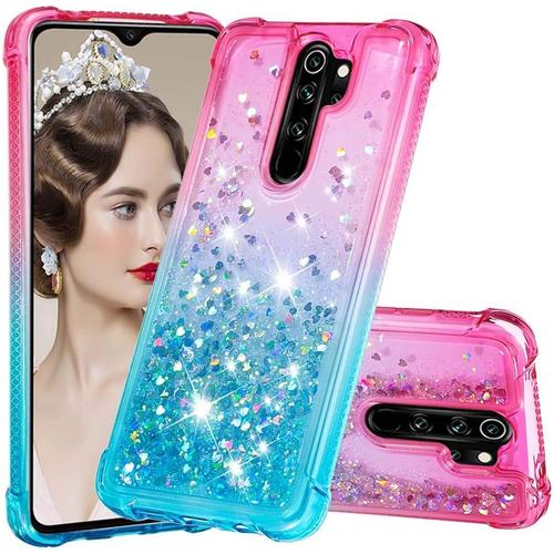 Coque Pour Xiaomi Redmi Note 8 Pro Housse Liquide Paillette Quicksands Silicone Coque Flowing Strass Glitter Crystal Liquide Sables Mouvants Cover Antichoc Étui Souple Tpu Silicone Case