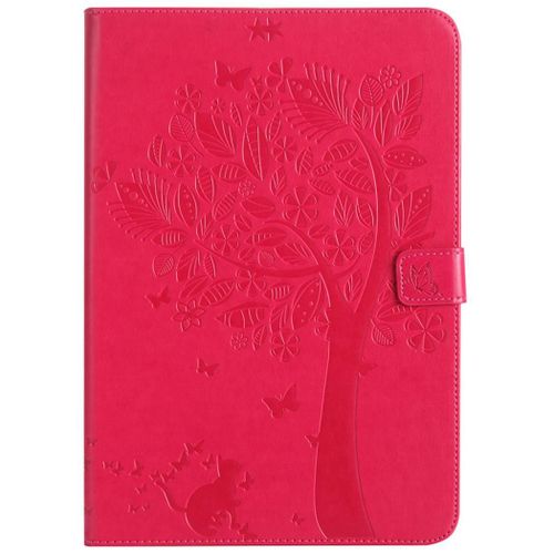 Saturcase Coque Pour Samsung Galaxy Tab A 9.7, Arbre À Chat Pu Cuir Magnétique Flip Portefeuille Support Porte-Carte Protecteur Coque Housse Étui Pour Samsung Galaxy Tab A 9.7 Sm-T550 T555 (Rouge)