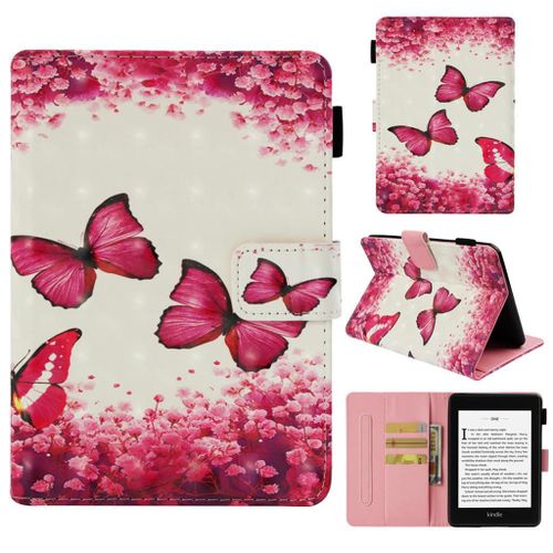 Amazon Kindle Paperwhite 4 Coque, Saturcase Beau 3d Pu Cuir Magnétique Flip Portefeuille Support Porte-Carte Protecteur Coque Housse Étui Pour Amazon Kindle Paperwhite 4 2018 (Yce-4)