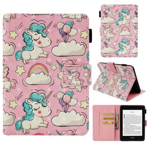 Amazon Kindle Paperwhite 4 Coque, Saturcase Beau 3d Pu Cuir Magnétique Flip Portefeuille Support Porte-Carte Protecteur Coque Housse Étui Pour Amazon Kindle Paperwhite 4 2018 (Yce-5)