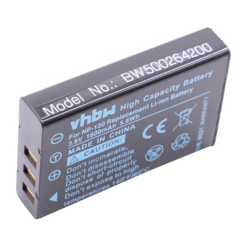 vhbw 1x Batterie compatible avec Praktica Luxmedia Z35, Z160IR, DVC 5.6 FHD, DVC 5.4 HDMI, DVC 5.5 HDMI appareil photo (1600mAh, 3,6V, Li-ion)