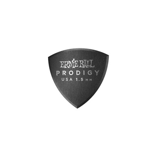 Ernie Ball 9332 - Médiators Prodigy Sachet De 6 Noir Bouclier Large 1,5mm