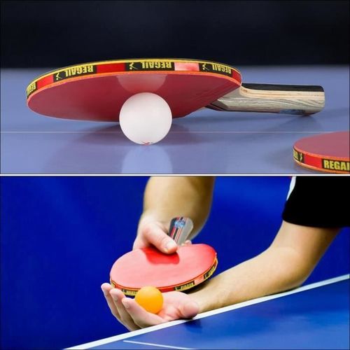 Kit Familial Set De Tennis De Table - 2 Raquette Ping Pong De Peuplier+ 3 Balle+1 Sac