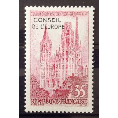Conseil Europe Cathédrale 35f (Impeccable Service N° 16) Neuf** Luxe (= Sans Trace De Charnière) - France Année 1958 - N25269