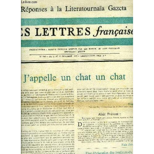 Les Lettres Francaises N 1248 J Appelle Un Chat Un Chat Par Aragon Le Bonheur