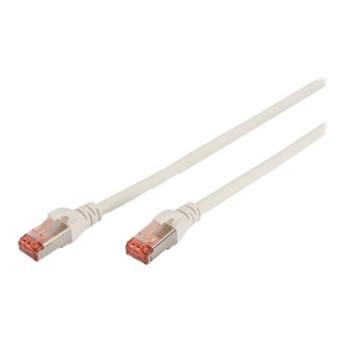 DIGITUS Professional - Cordon de raccordement - RJ-45 (M) pour RJ-45 (M) - 1 m - SFTP - CAT 6 - IEEE 802.3 - sans halogène, moulé, sans crochet - blanc