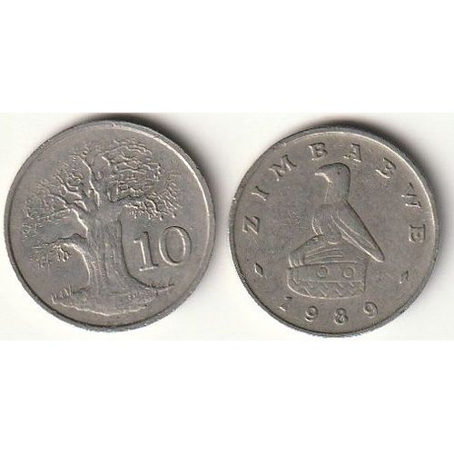 Deux Pièces De 10 Cents Du Zimbabwe, 1989 Et 1991
