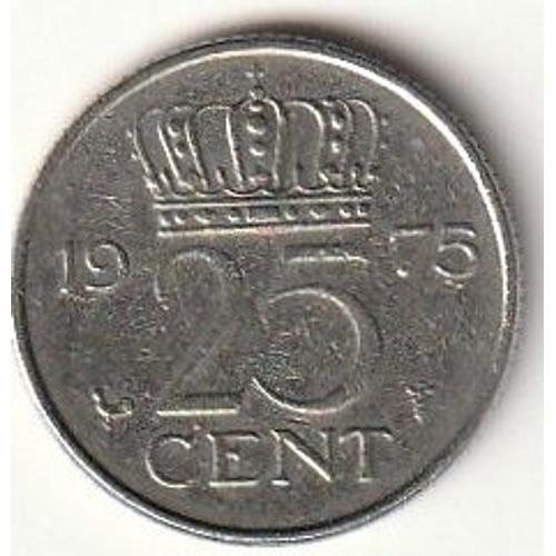 Pièce De 25 Cents, Pays-Bas, 1975