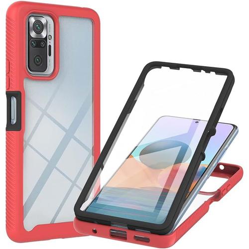 Coque Pour Xiaomi Redmi Note 10 Pro, 360° Transparente Étui Antichoc Housse Integrale Transparent Silicone Bumper Avec Protecteur D'écran Intégré Case Coque Pour Redmi Note 10 Pro - Bleu