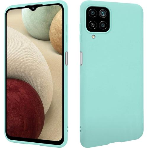 Coque Pour Samsung Galaxy A12 / M12 Anti-Poussière Étui De Protection En Silicone Tpu Premium Résistant Aux Chocs Protecteur D'écran Et De Caméra Housse Ajustement Parfait Mat Turquoise