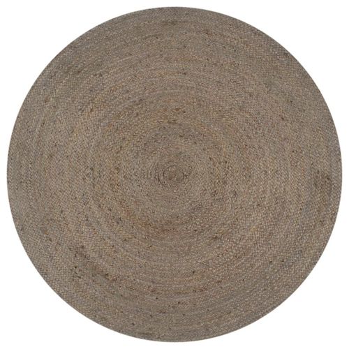 Vidaxl Tapis Fait À La Main Jute Rond 90 Cm Gris