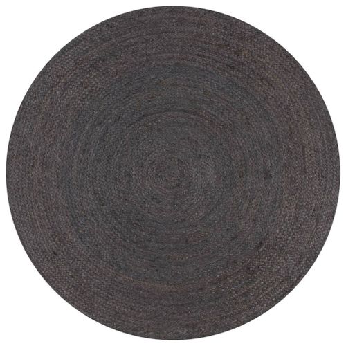 Vidaxl Tapis Fait À La Main Jute Rond 90 Cm Gris Foncé