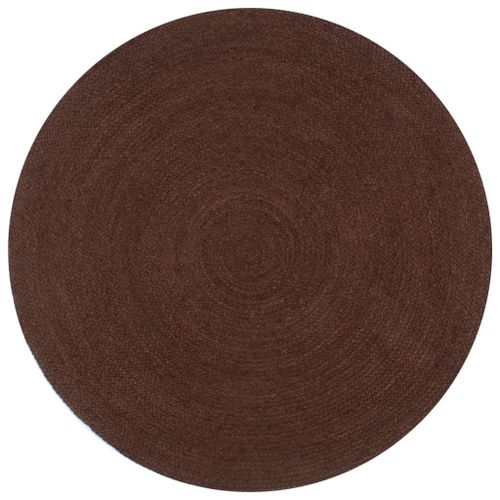 Tapis Fait À La Main Jute Rond 90 Cm Marron