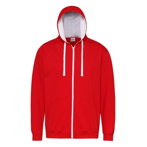 Sweat Zipp? ? Capuche Unisexe - Jh053 - Rouge Et Blanc